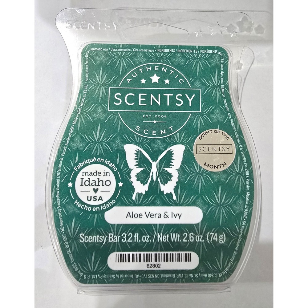 Scentsy Bar Aloe Vera & Ivy Wax Melt 3.2 oz Home Fragrance‎ Retired